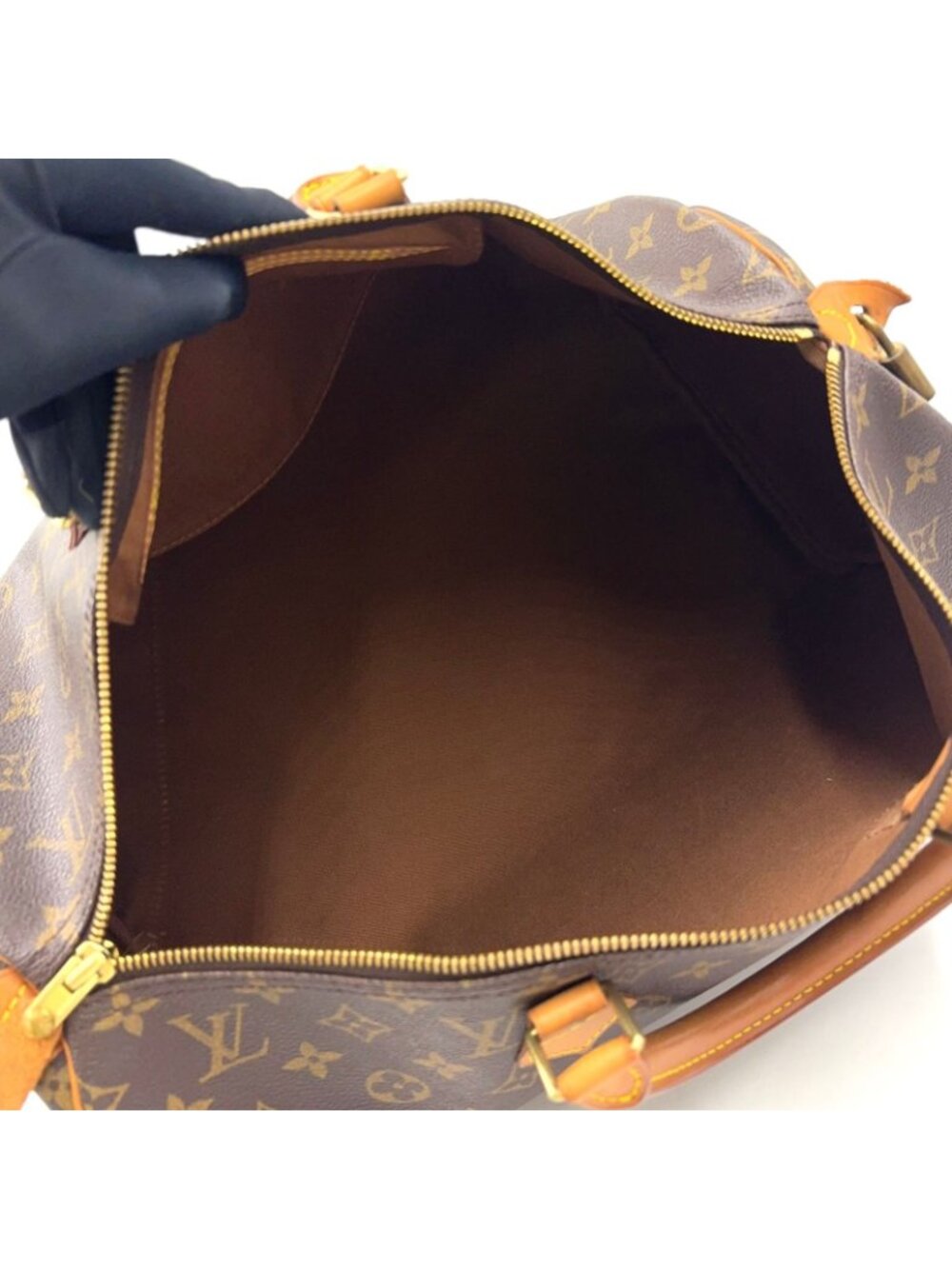Louis Vuitton Speedy 40 Monogram Leather Brown Handbag Gold - Picture 3 of 15
